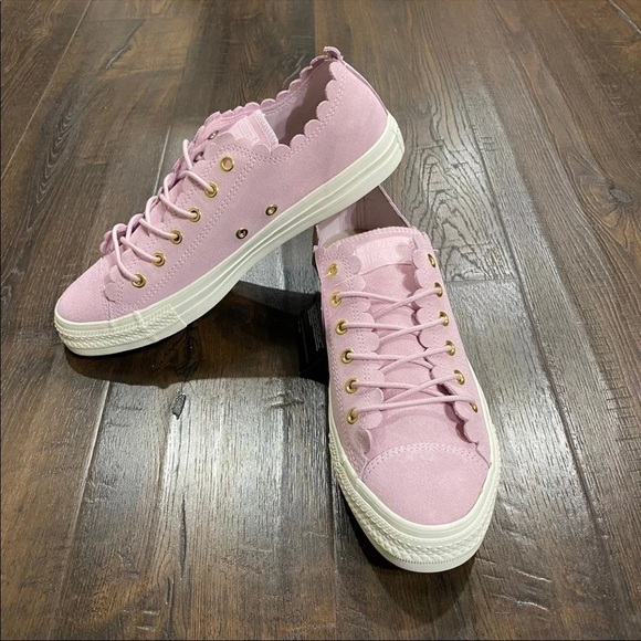 Converse CTAS Low Ox Frilly Thrills Suede Sneaker - Picture 2 of 9